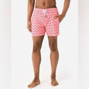 Southern Tide Why So Crabby Swim Trunks XXL Red Pink